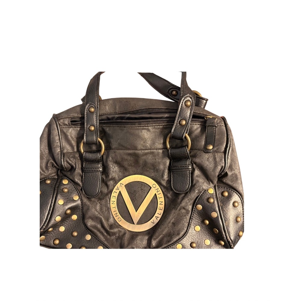 Vintage Valentino di Mario Valentino Black Studded Logo Satchel Y2K Bag
